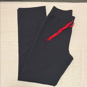 FIGS XS/T Dark Gray Joggers with Red Drawstring